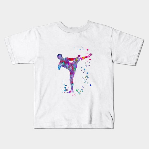 Man muay thai boxing, Kids T-Shirt by RosaliArt